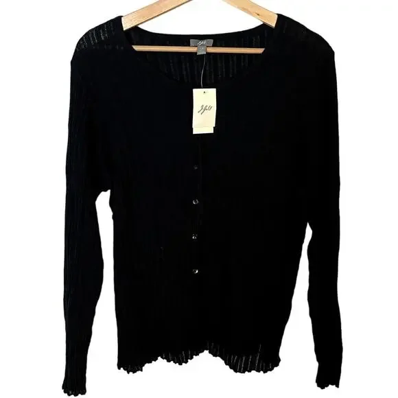 Jill Sweaters Nwt J Jill Black Ribbed Lightweight Knit